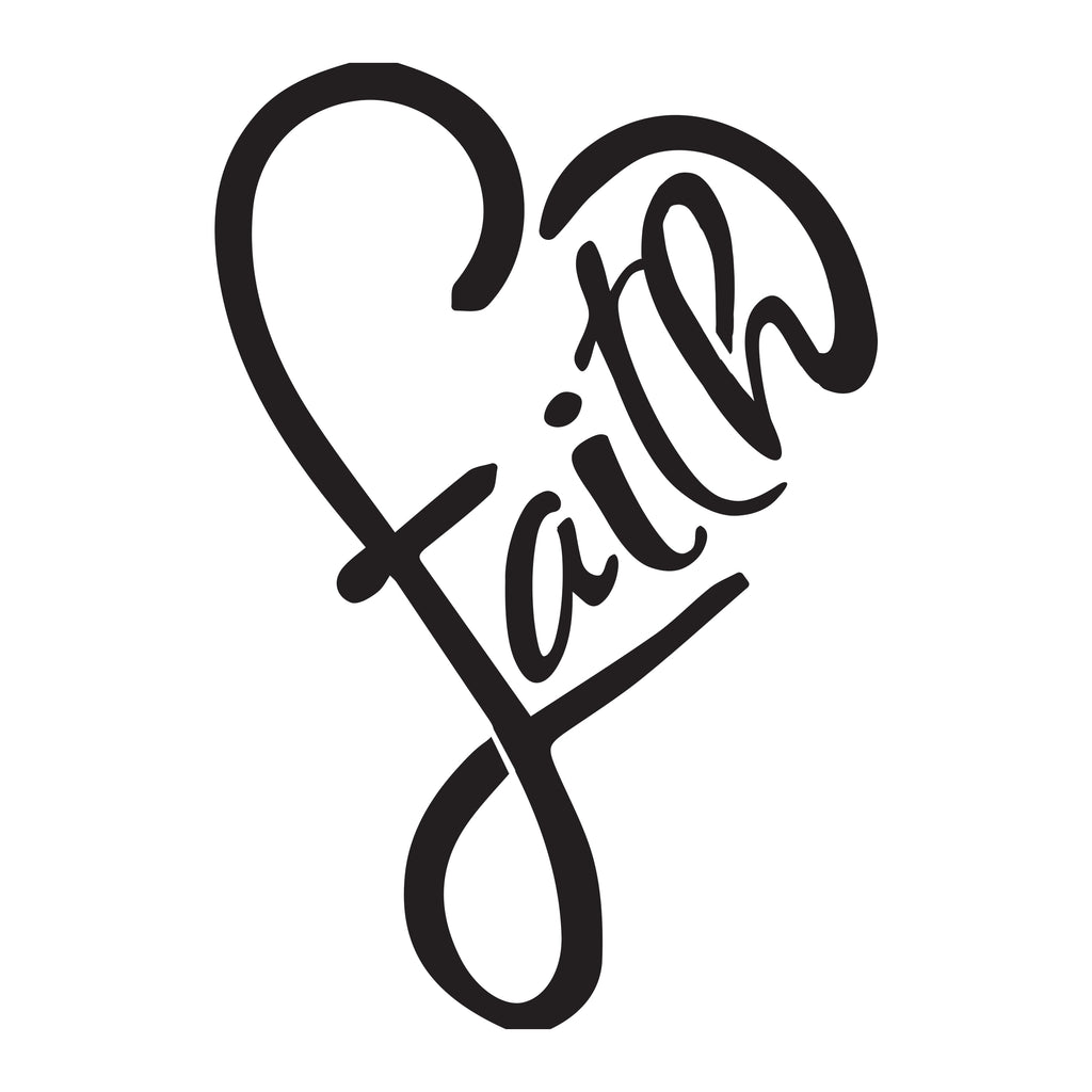 Faith Heart -10 Mil Mylar-Reusable Stencil Pattern - Go Stencil