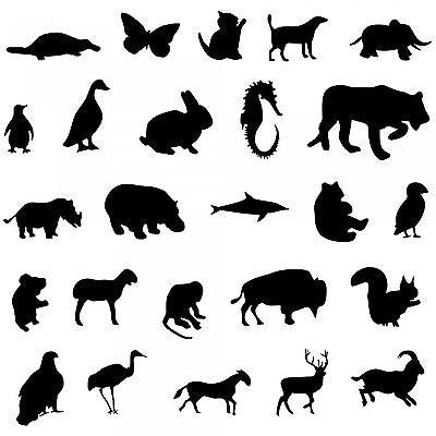 25 differernt animals - 10 mil mylar Stencil Reusable Pattern - 10 Stencils!