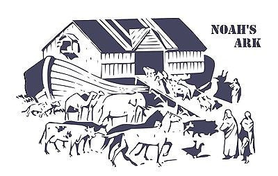 Noah's Ark - Reusable 10 mil mylar Stencil Reusable Pattern 22"W x 14"H