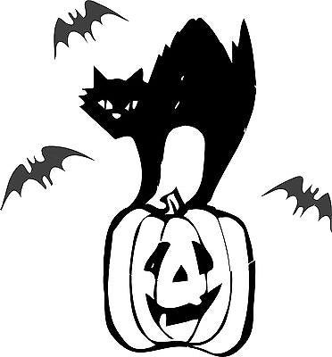 Halloween Stencil with Black Cat, Pumkin and bats - real stencil