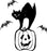 Halloween Stencil with Black Cat, Pumkin and bats - real stencil
