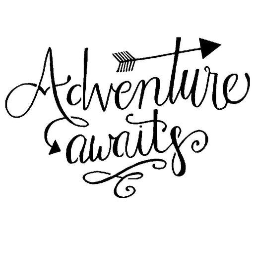 Adventure Awaits - 10 Mil Clear Mylar  - Reusable Stencil Pattern