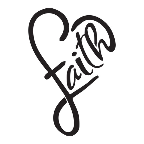 Faith Heart -10 Mil Mylar-Reusable Stencil Pattern