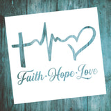 Faith Hope Love -10 Mil Mylar-Reusable Stencil Pattern