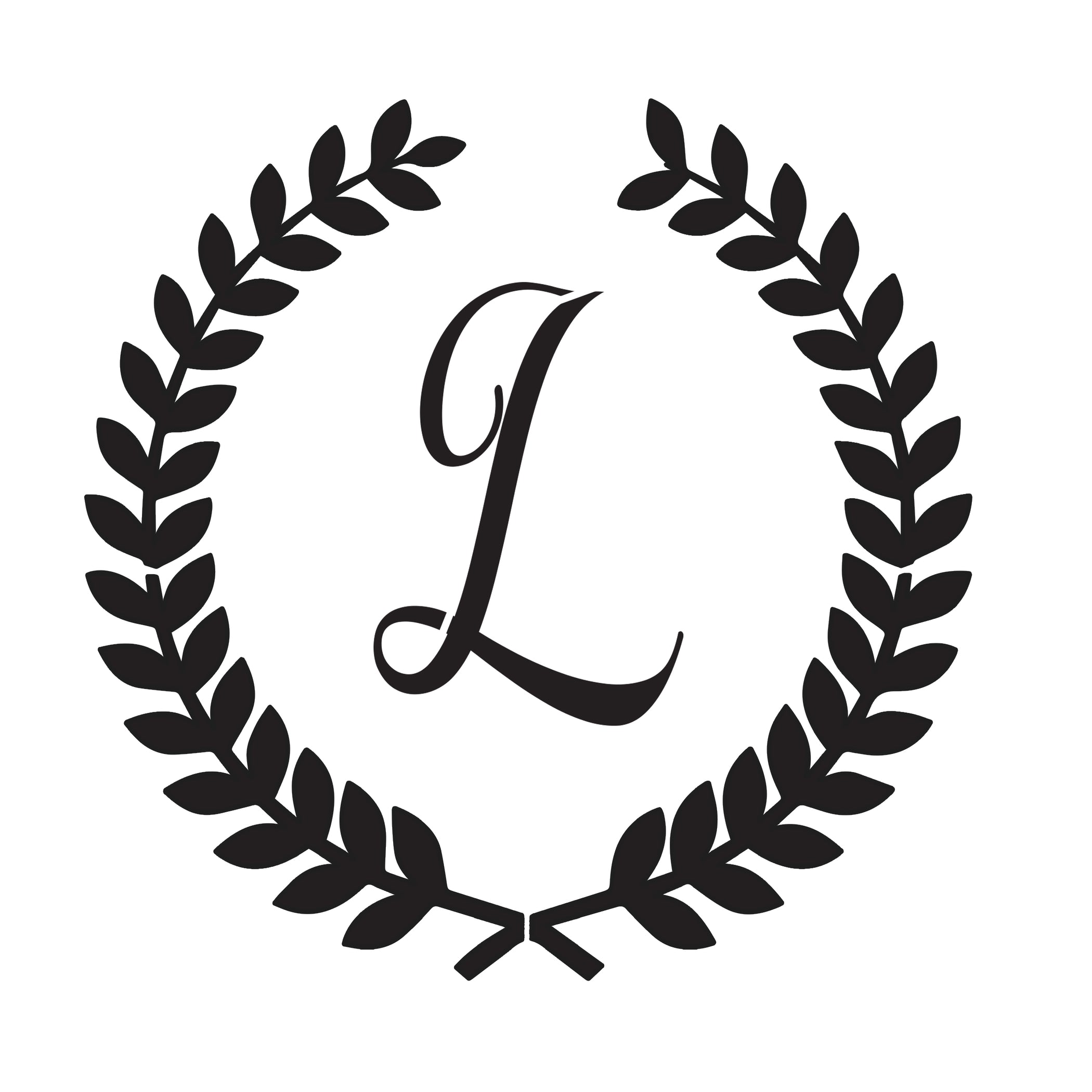 Laurel Leaf-Script L- 10 Mil Mylar Reusable Stencil - Go Stencil