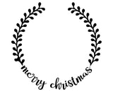 Merry Christmas Wreath - 10 Mil Clear Mylar  - Reusable Stencil Pattern
