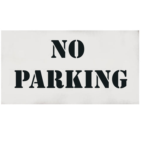 NO PARKING "4 letter Stencil 10 mil clear, other text available - NEW