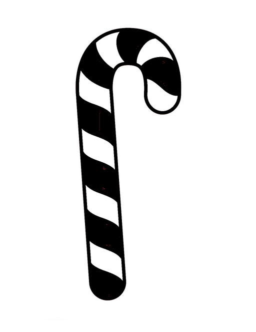 Candy Cane -set of 2 Reusable Stencils- 10 mil mylar