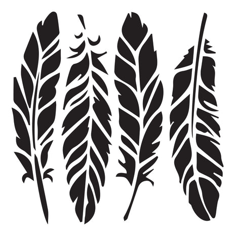 Feathers - 10 Mil Clear Mylar  - Reusable Stencil Pattern