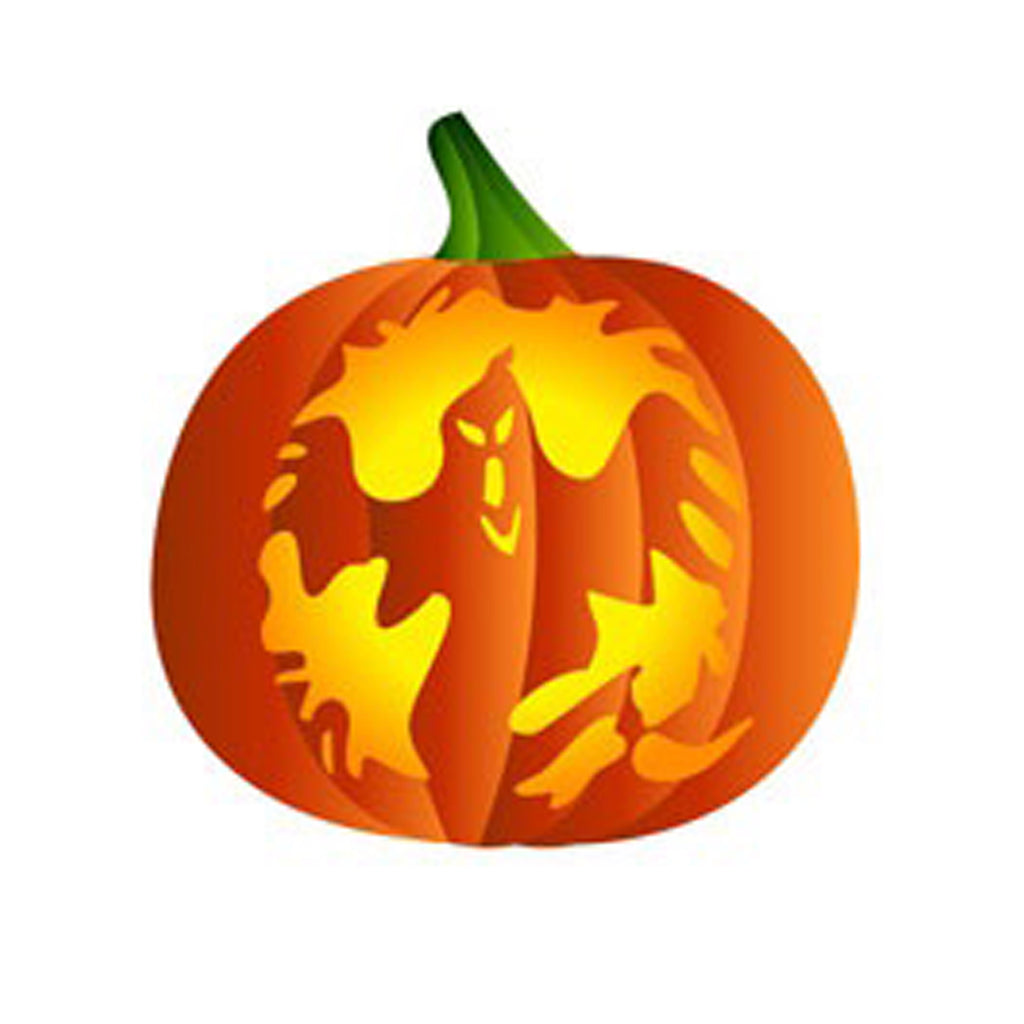 Ghost Pumpkin - 10 Mil Clear Mylar  - Reusable Stencil Pattern