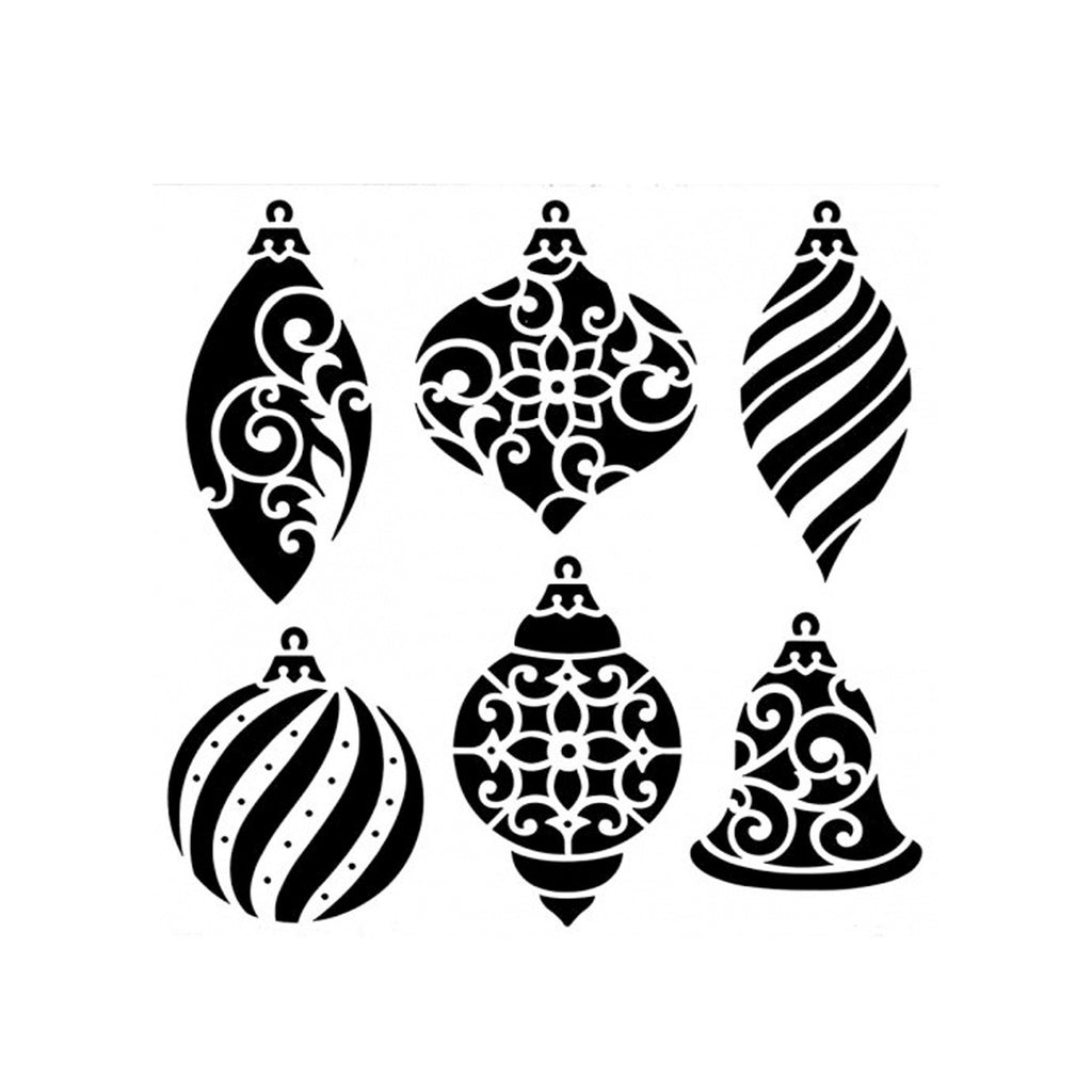 Christmas Ornament 6pk - Reusable Stencil Pattern - 10 Mil Mylar