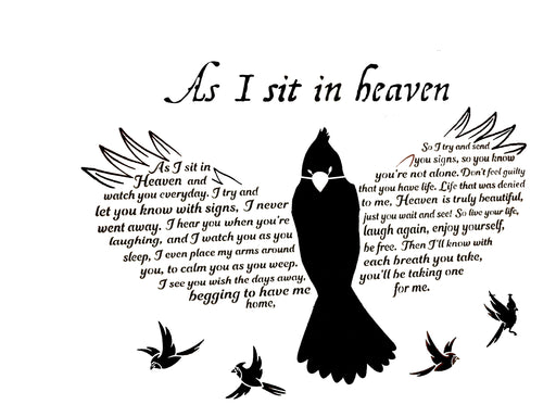 As I sit in Heaven - Stencil 24x18