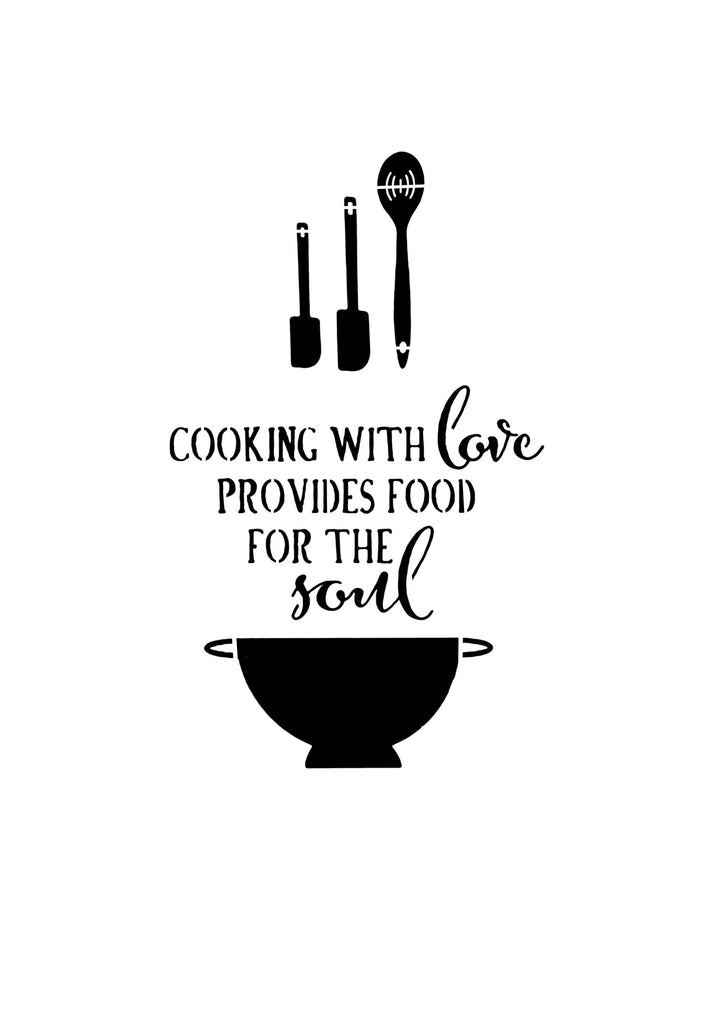 This Kitchen is seasoned with Love and Cooking with Love stencils  10"w x 15"h