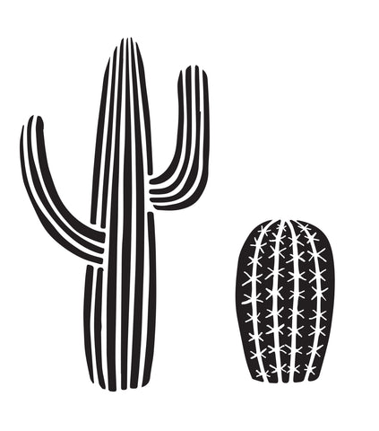 Cacti - 10 Mil Clear Mylar  - Reusable Stencil Pattern